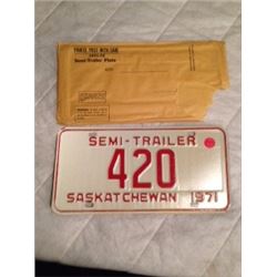 1971 Low Number Plate & Envelope