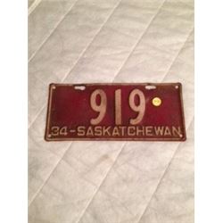 1934 Low Number Plate