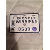 Image 1 : 1982 Winnipeg Bicycle Plate