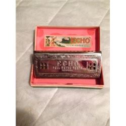 The Echo Harp Hohner Harmonica With Bell Metal Reeds In Box