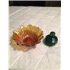 Image 1 : Carnival Glass & Small Green Dish