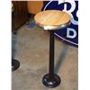 Image 3 : Metal Bolt Down Stools, Wooden Tops (2) (One Damaged) (30" Tall)