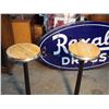 Image 5 : Metal Bolt Down Stools, Wooden Tops (2) (One Damaged) (30" Tall)