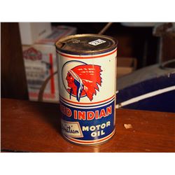 Red Indian Aviation Motor Oil, 10-10W Quart, Empty