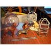 Image 1 : Dog Figurines, Lamp Post Covers, Purple Glass Globe