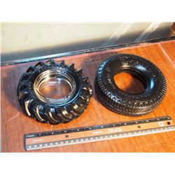 Firestone Ashtrays (2) (1 W/Glass)