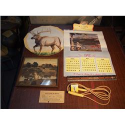 1942 Calender,W/ Leather Wall Piece, Skipp-Ette, Etc