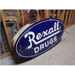 Rexall Drugs Sign, 58"X28"X10"