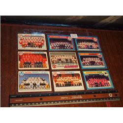 Nhl Checklist Cards (9), 1977,1978,1979 O-Pee-Chee