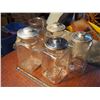 Image 1 : Glass Kitchen Jars (5), Missing 1 Lid