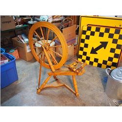 Ethnic 25 1/2" Spinning Wheel, Yellow