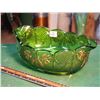 Image 1 : Montreal Green Diamond Glass Bowl, 11 1/2"X7"