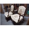 Image 2 : Pair Of Queen Anne Brocade Arm Side Chairs