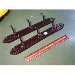 Cast Iron Coat Hooks, Pair