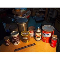 Lot of Misc. Tins (Prestone, Magic Baking Power, Rogers, Etc)