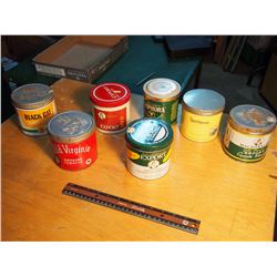 Lot Of Tobacco Tins (7) (Old Virginia, Export, Black Cat, Etc)