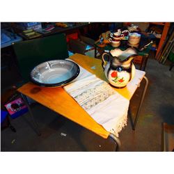 Vanity Set W/ Water Basin, Pitcher, Pot And More.