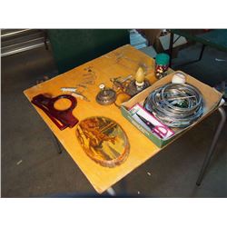 Lot Of Misc Items (Bottle Openers, Lamp, Wall Ornament)