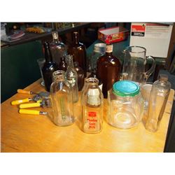 Lot Of Glass Bottles, Milk Bottles, Medicine Etc.