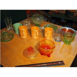 Assortment Of Colored Glass Dishware