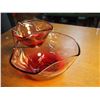 Image 1 : Chip ‘N Dip Bowl, Red Tinted Glass
