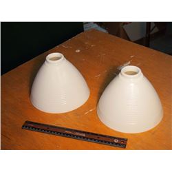 Pair Of Milk Glass Lampshades