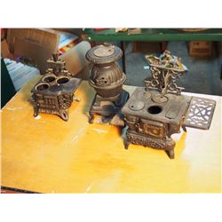 Cast Iron Miniature Stoves, Heaters.