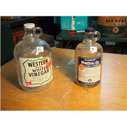 White Vinegar And Mineral Oil Glass Containers