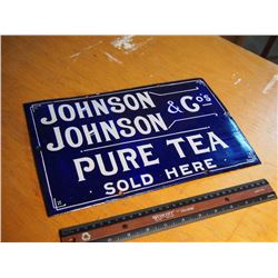 Johnson & Johnson Co’s Pure Tea Porcelain Sign