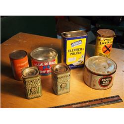 Lot Of Tins (Kaffee Hag, Watkins, Blue Ribbon, American Shuffleboard, Pratts)