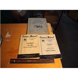 Tractor Manuals (3) (International Harvester/ Massey Harris)