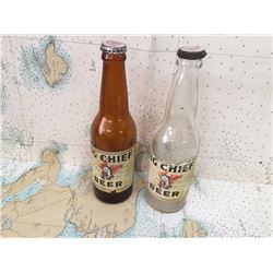 Big Chief Beer Bottles, (2) Saskatoon W/ Cork Caps
