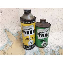Cone Top Pyroil Oil Cans (2), Empty