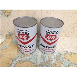 Pacific 66 Oil Quarts, Unopened, (2)