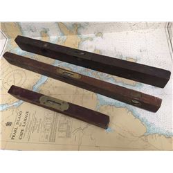 Lot Of Antique Wooden Levels (3), (1 is a Stanley Sweetheart)