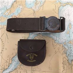 Vintage Boy Scouts Belt & Compass Pouch