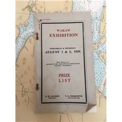 1928 Wakaw, SK, Exhibition Price List Book