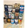 Image 1 : Lot Of Oil Tins And More (Texaco, Esso, Quaker State, B/A, Shell, Etc.)