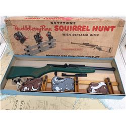 Vintage Keystone Huckleberry Finn Squirrel Hunt Game, Complete With Darts, Working Condition,