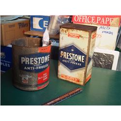 Lot Of Prestone Anti-Freeze Tins (2)