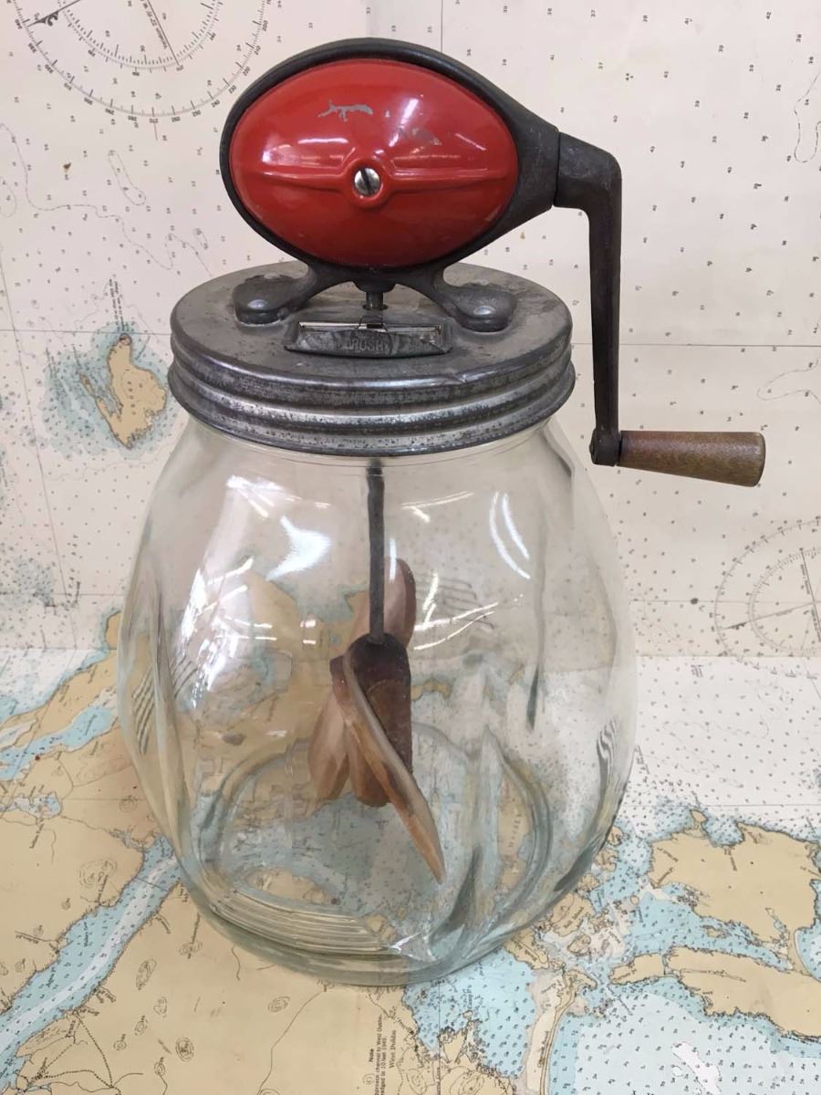 8 B Dazey Butter Churn ORIGINAL GLASS, Works