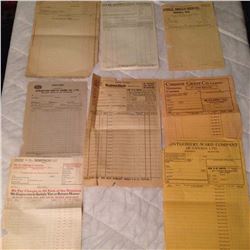 Vintage Order Blanks, 1800-1900 (8) Steele, Simmers, Smith Arms, Hingston, Montgomery Ward, Galloway