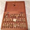Image 1 : Wooden Case Of Mini Bottles (36), W/ Tiny Parts