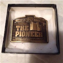The Pioneer Grain Belt Buckle In Box 1913-1993
