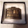 Image 1 : The Pioneer Grain Belt Buckle In Box 1913-1993