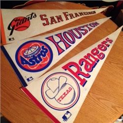 Vintage Sport Pennants (3) (Baseball) 1960’s
