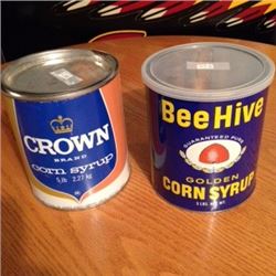 Syrup tins (2) (Crown, Bee Hive)