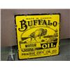 Image 1 : Buffalo Motor Oil Porcelain Sign, Prairie City Oil Co, Winnipeg Man. Fantasy Piece, 24"x24"