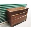Image 1 : Antique Wooden 3 Drawer Dresser, Needs Work (Missing Hardware), 42”x21”x32”