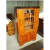 Image 1 : Antique Wooden China Cabinet With Glass, 33”x13”x59”